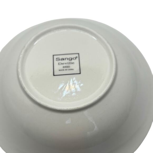 SANGO China white w/ Gold Rim‎ Serving Bowl 9 1/4 inch  DEVILLE nbr 8460 pattern - Picture 3 of 6